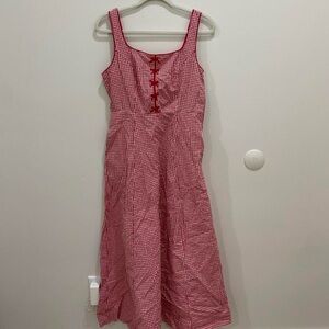 RACHEL ZOE RED AND WHITE PLAD DRESS